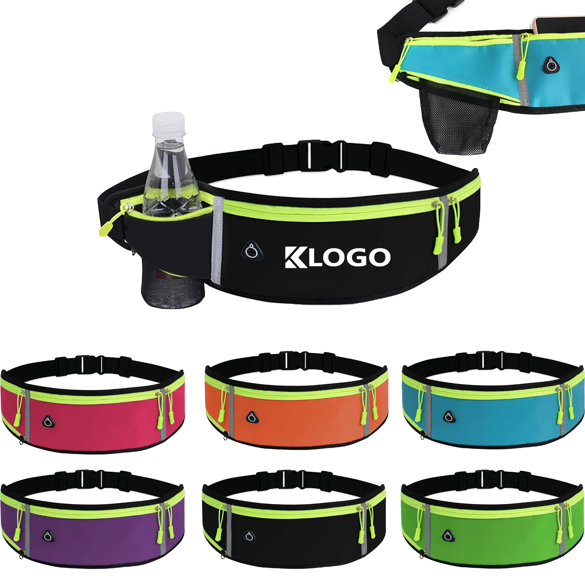 Adjustable Slim Running Belt With Bottle Holder Full Color 12