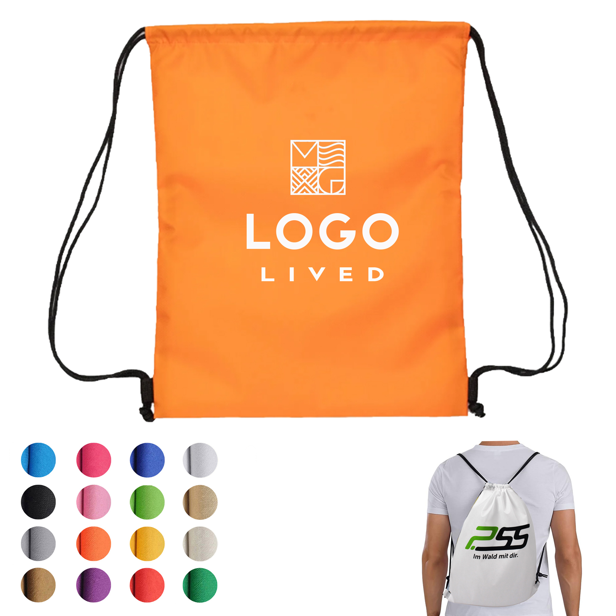 Non Woven Portable Drawstring Backpack 3
