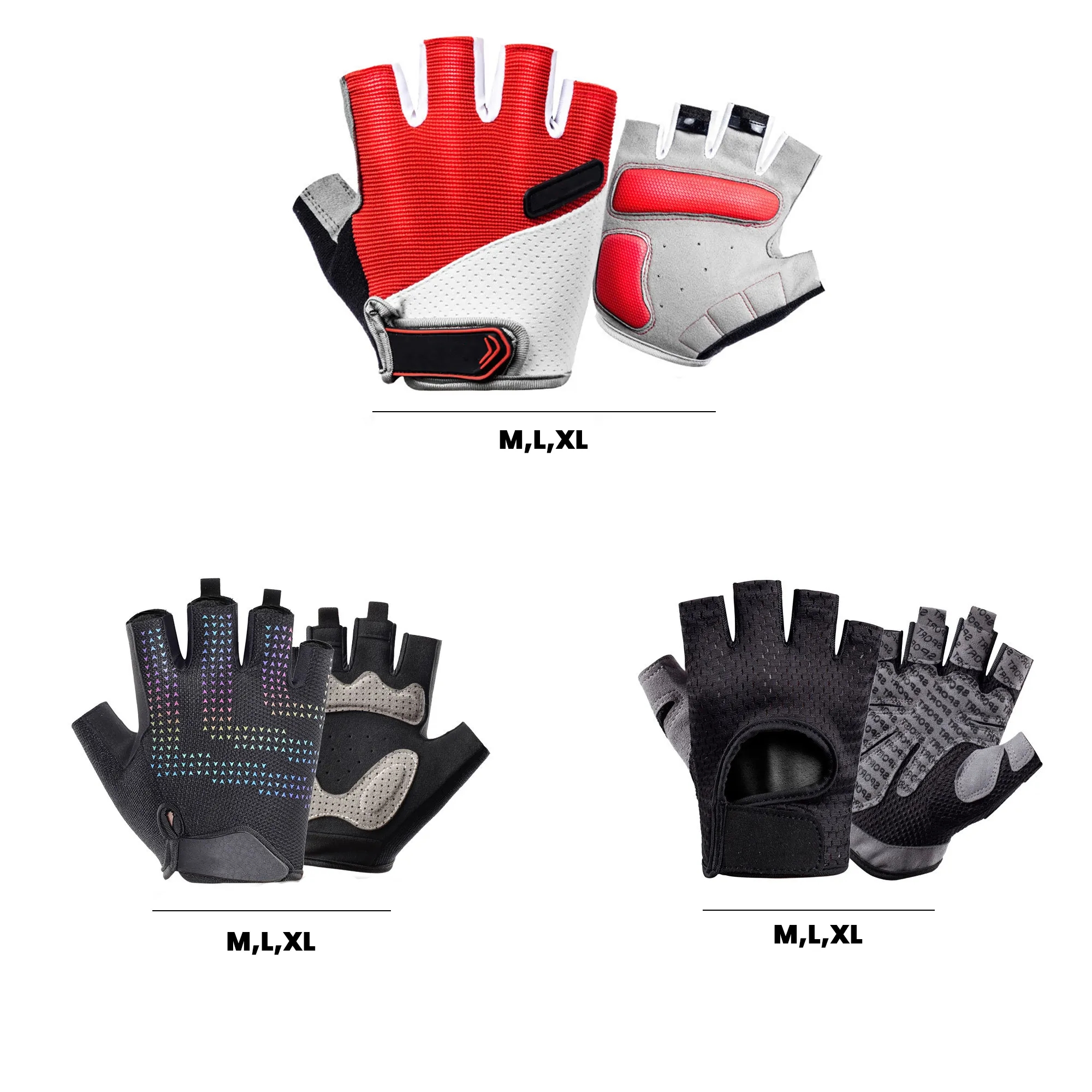 Outdoor Mountain Bike Half-Finger Non Slip Gloves 3