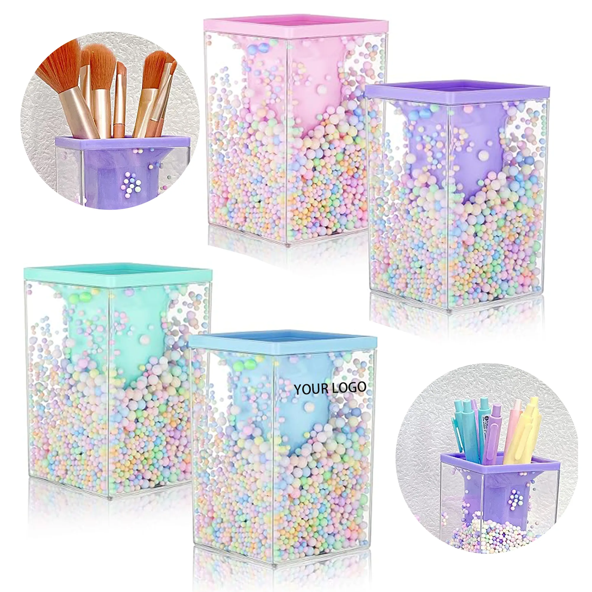 Desktop Stationery and Cosmetic Brush Storage Rack