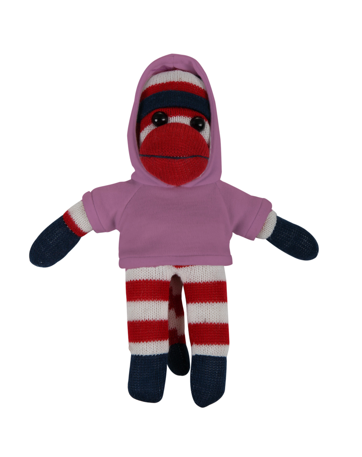 soft plush Patriotic Sock Monkey with hoodie 6
