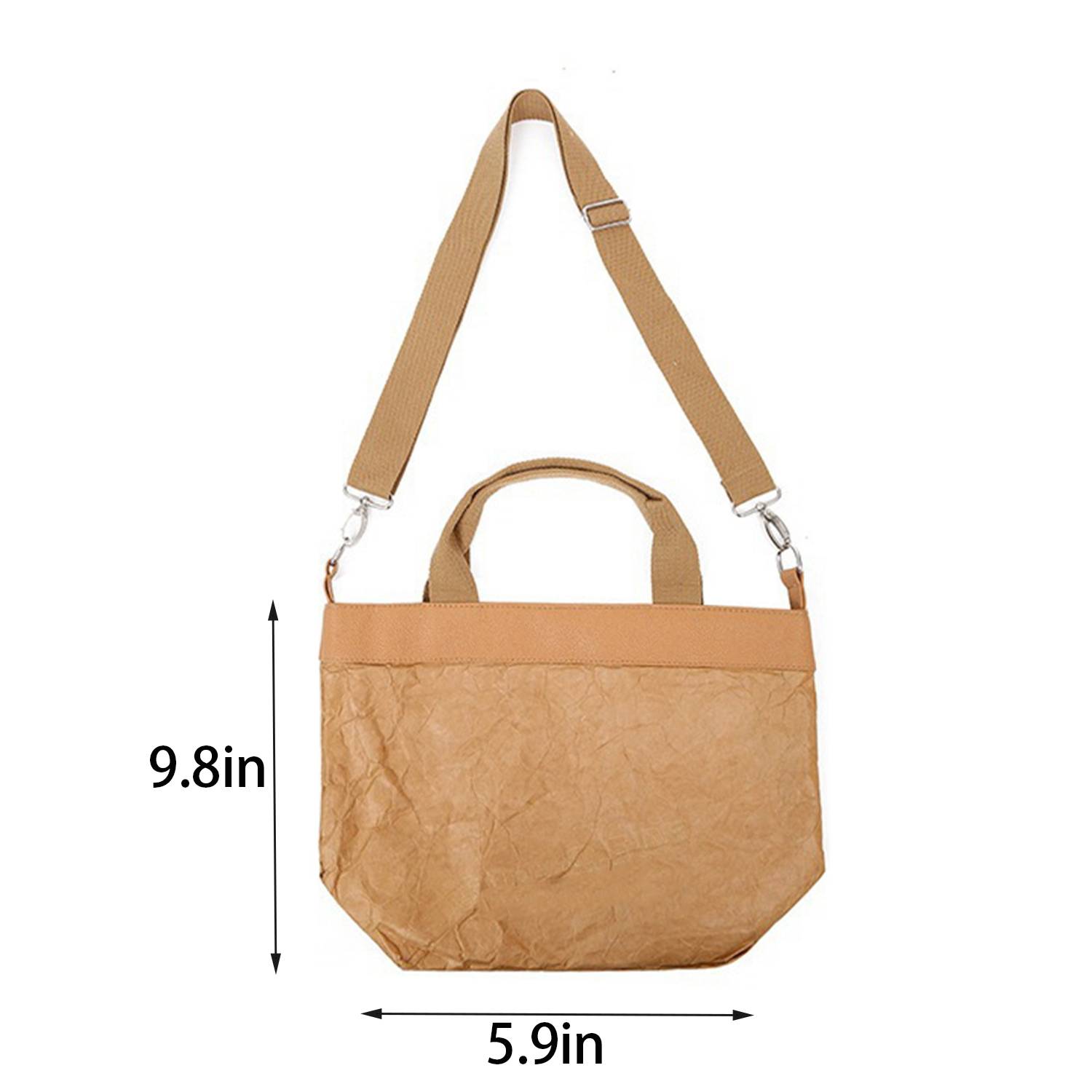 Washable Paper Crossbody Handbag w/ Snap Closure 4