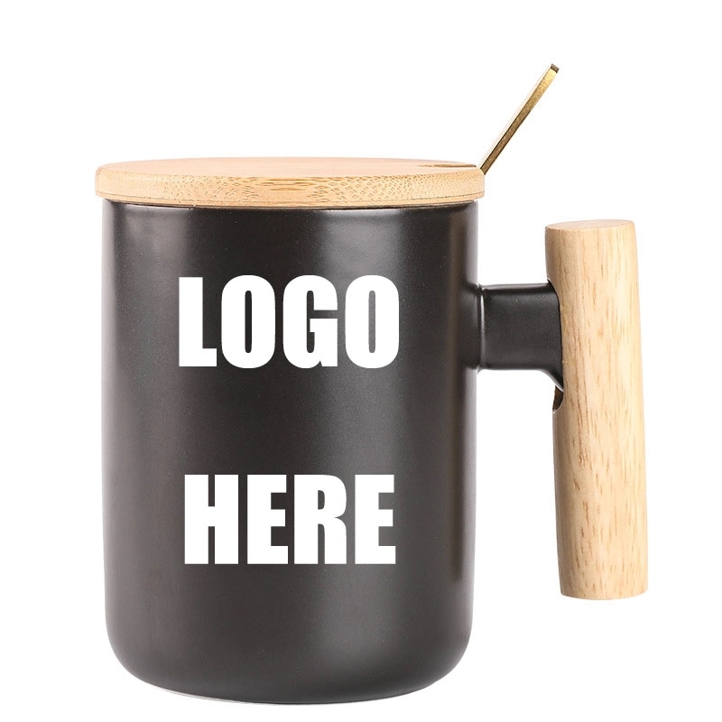 Custom 12 OZ Wooden Handle Coffee Mug 2