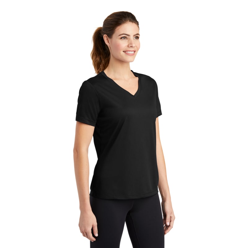 Sport-Tek Women's PosiCharge RacerMesh V-Neck Tee. 95