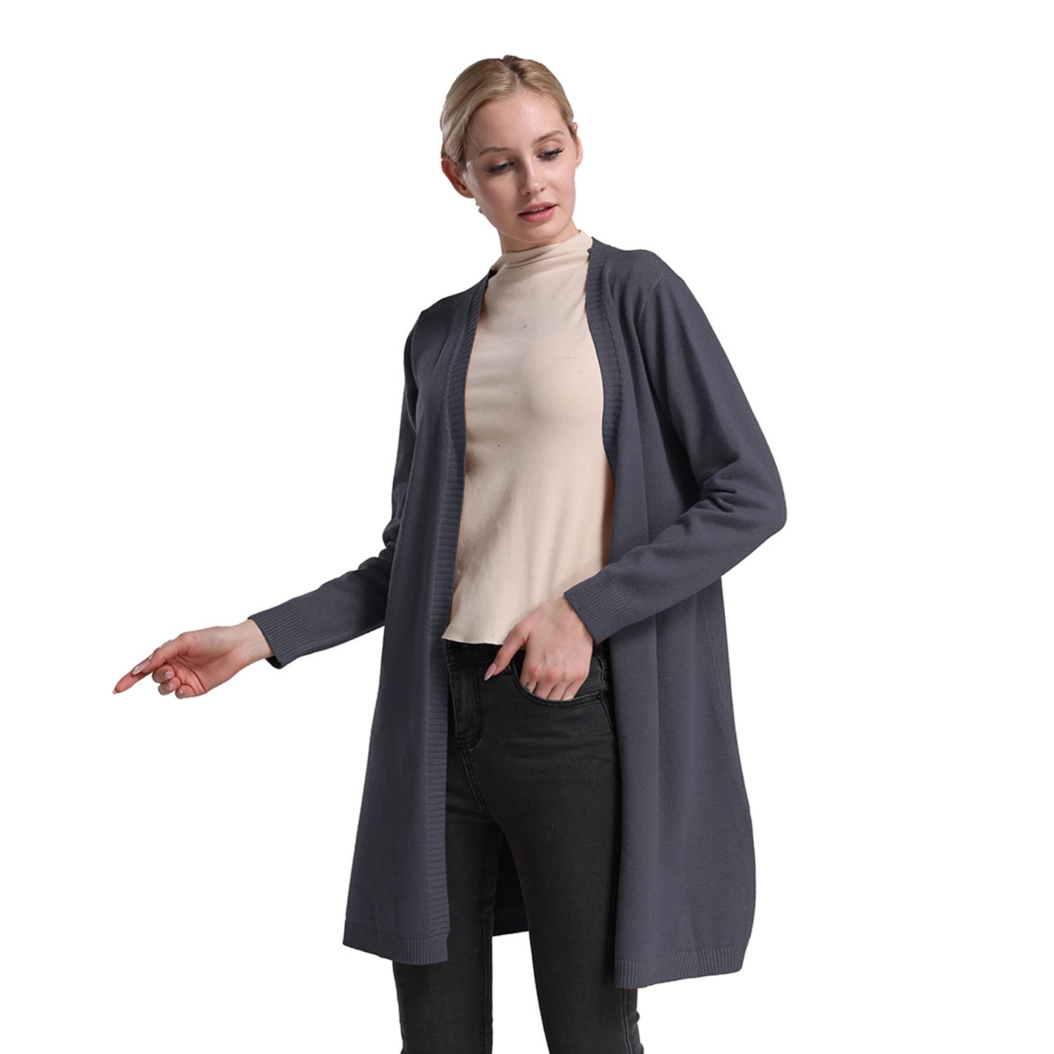 Women's Long-Sleeve Open-Front Cardigan 4
