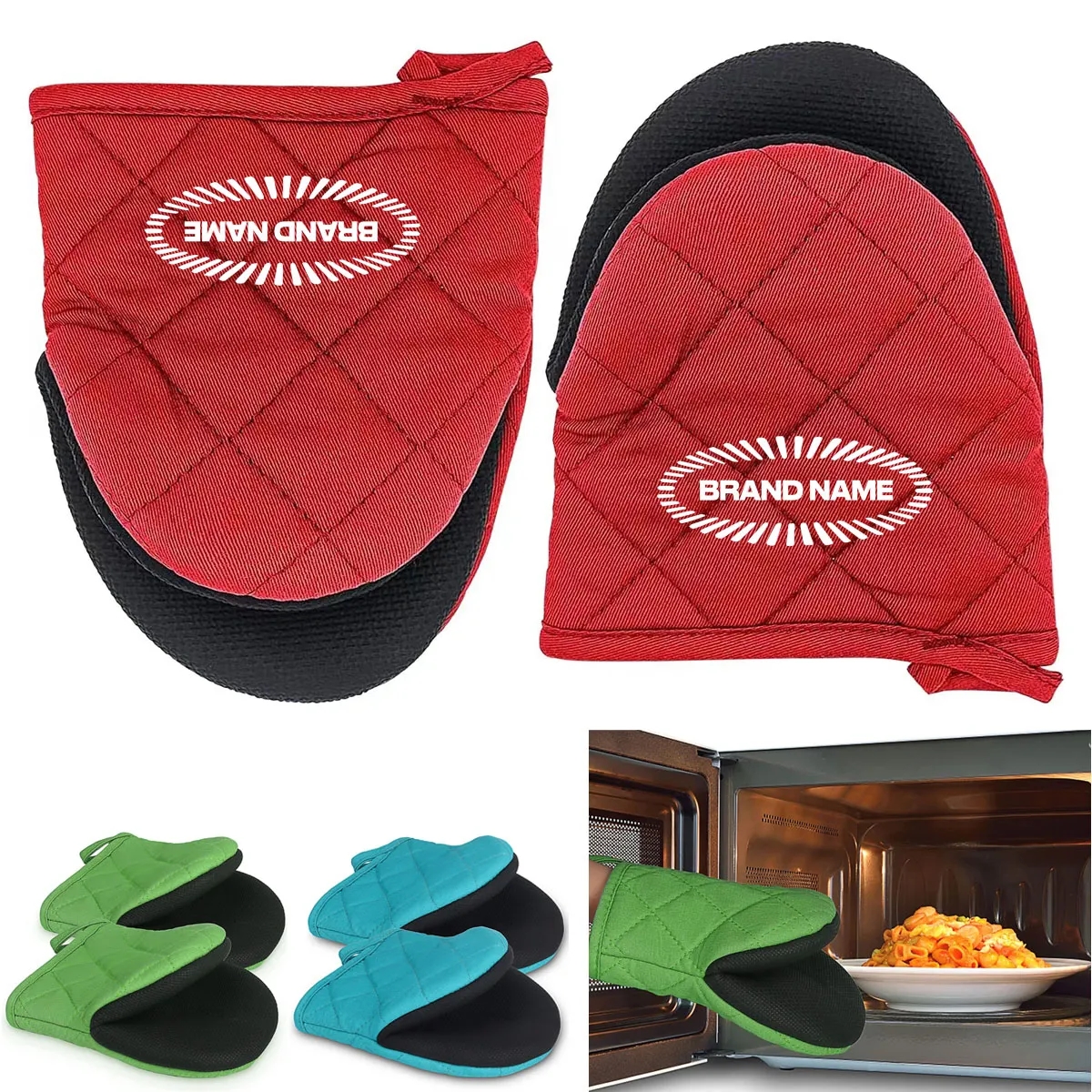 Branded Heat Resistant Baking Oven Cooking Grill Gloves 3