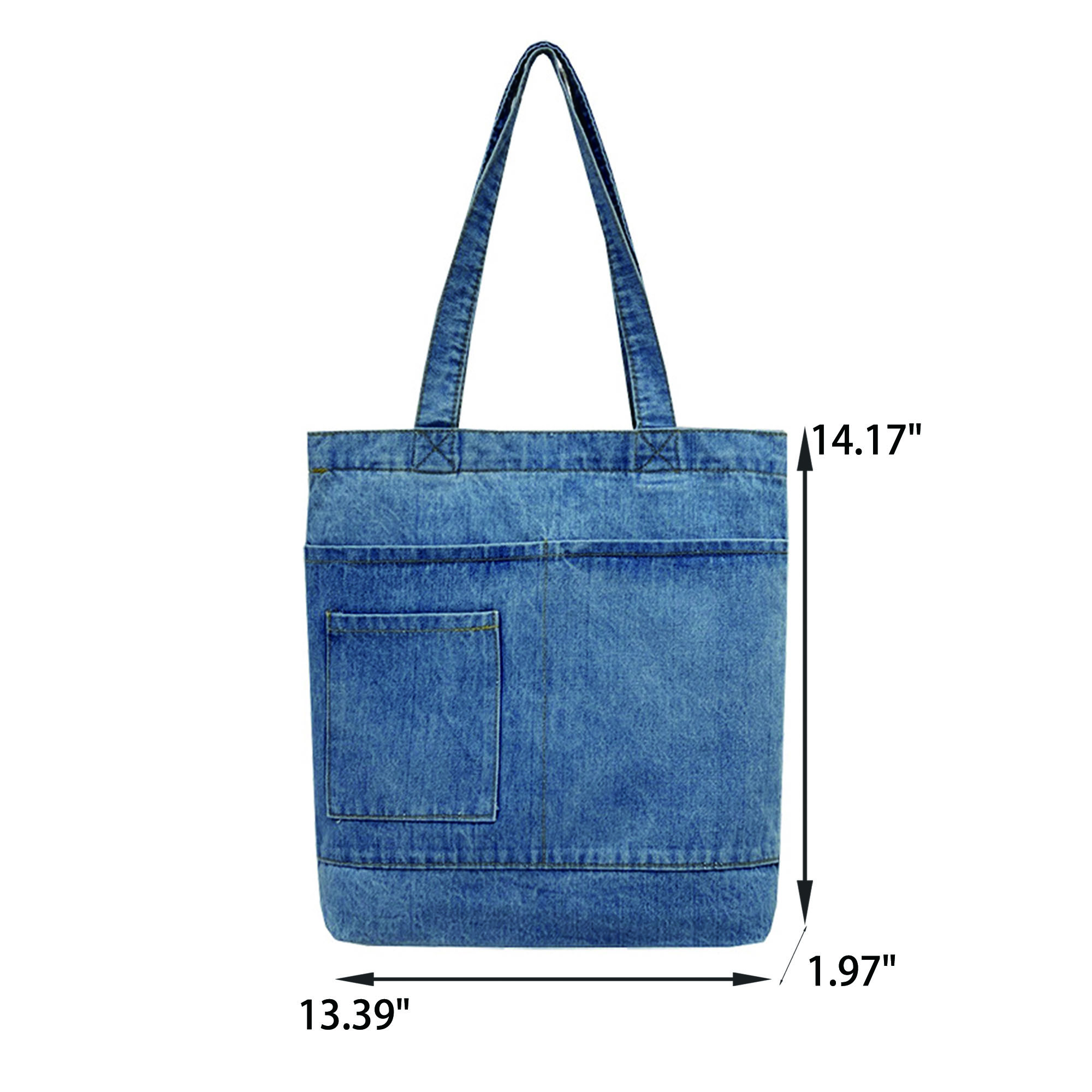 Full Color Durable Denim Tote Bag 3
