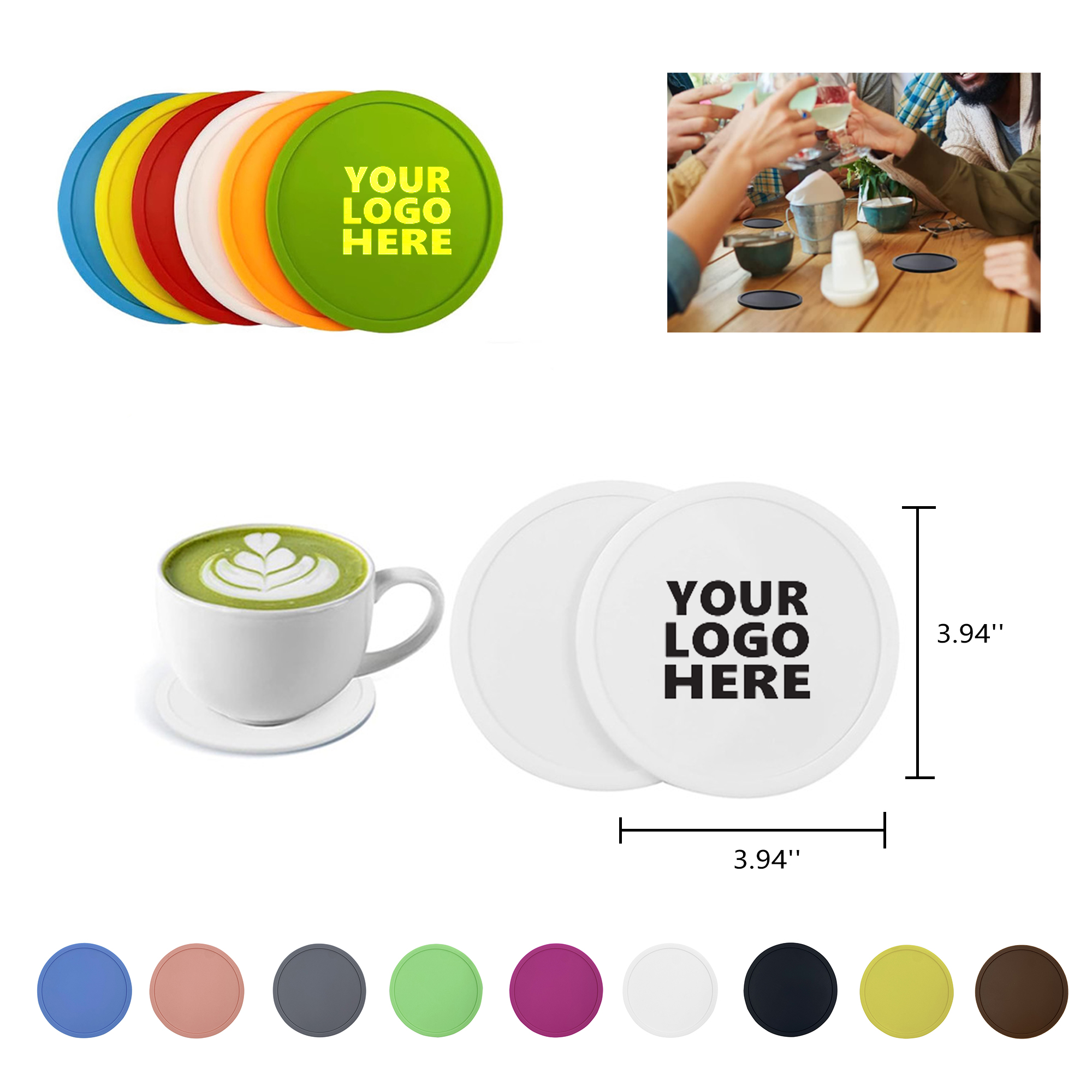 Round Cup Heat Resistant Non Slip Coasters MOQ 50 3