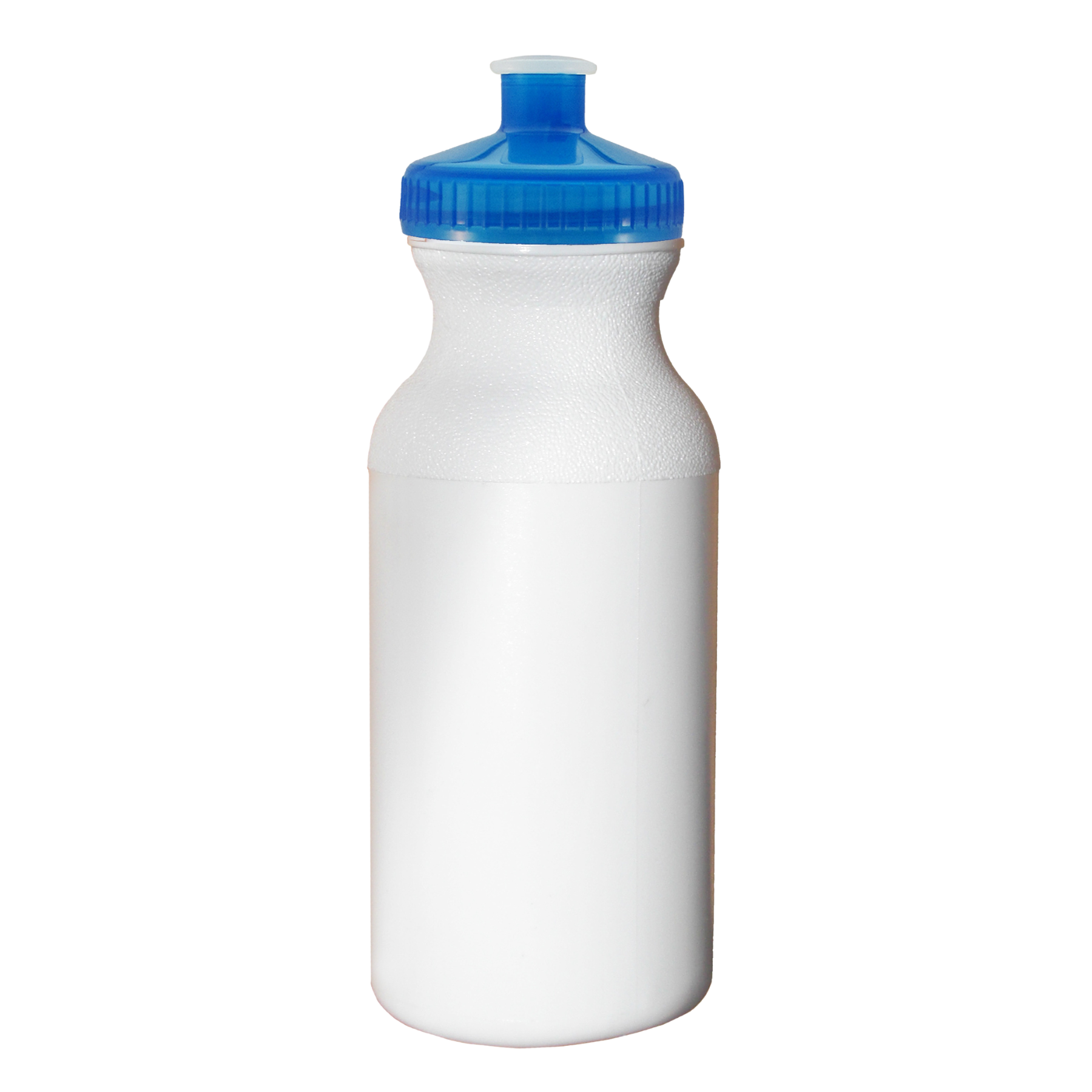 White 20 oz. HDPE Economy Bike Bottle with Color Push Pull Lid