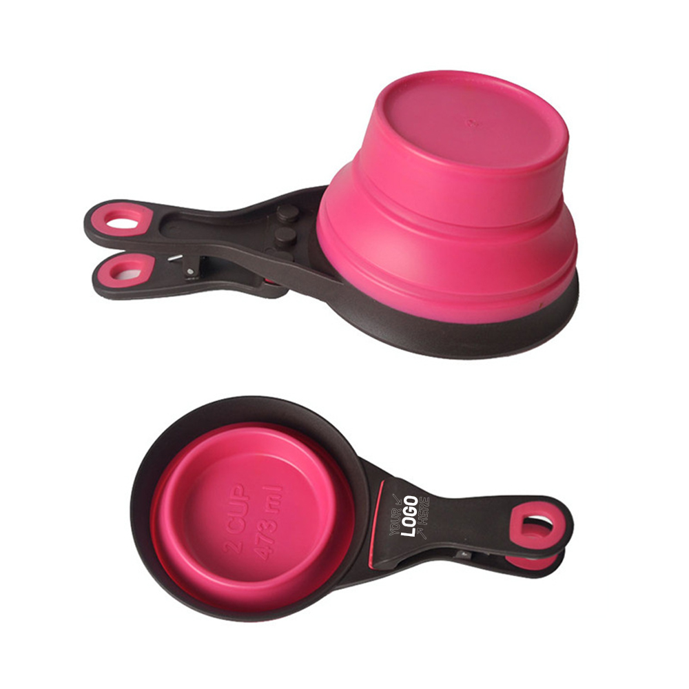 Pet Folded Scoop Dog Cat Sealing Clip Cup 3