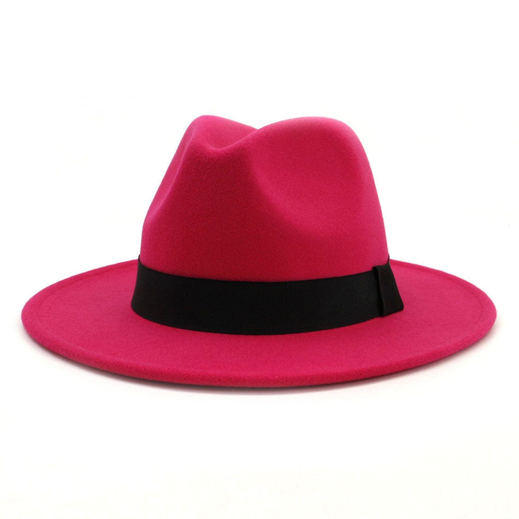 Classic Wide Brim Wool Felt Panama Fedora Hat Jaze Cap 6