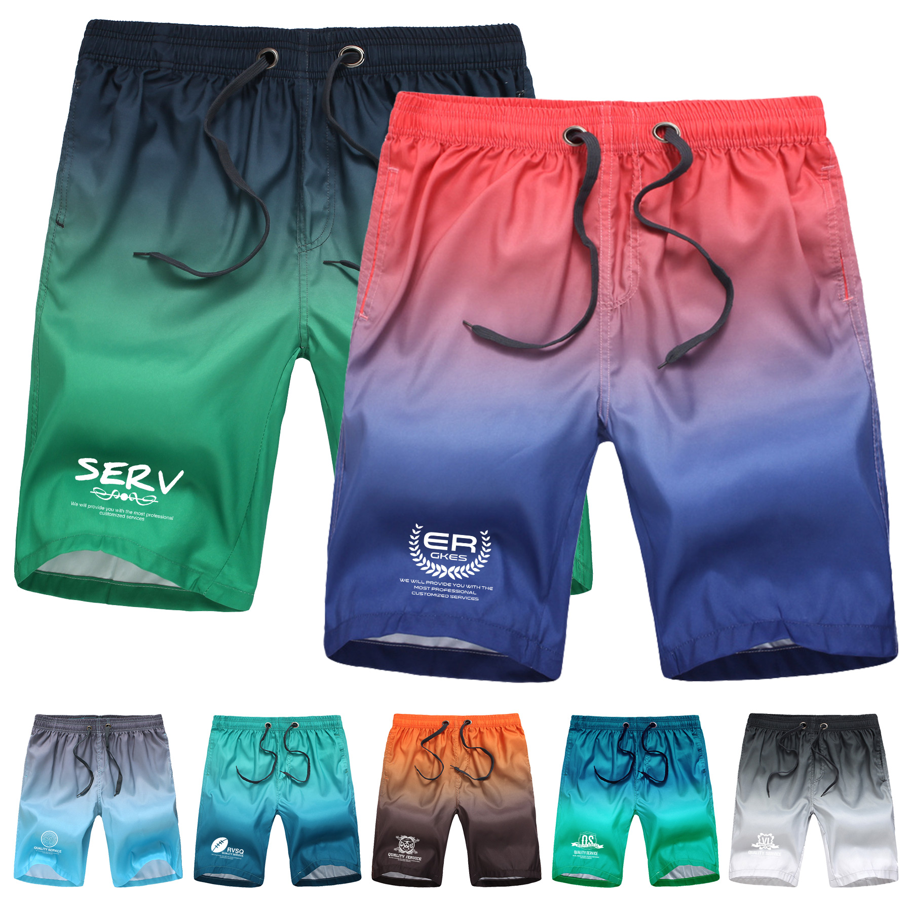 Sublimation Drawstring Casual Summer Beach Shorts 8