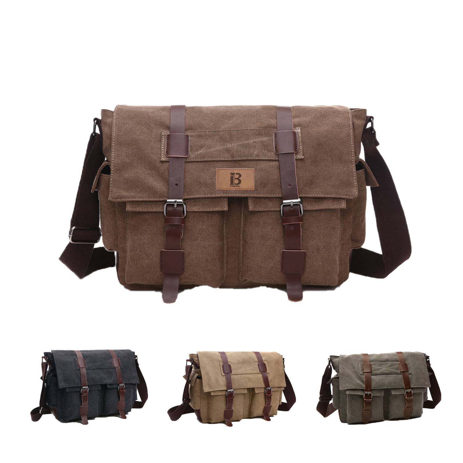 Large Canvas Messenger Bag 1