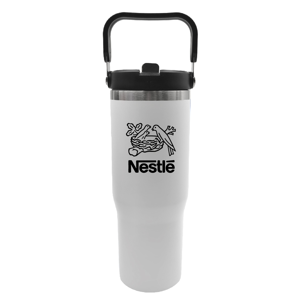 30 oz Stainless Steel Insulated Mug with Handle and Built-In Straw 3