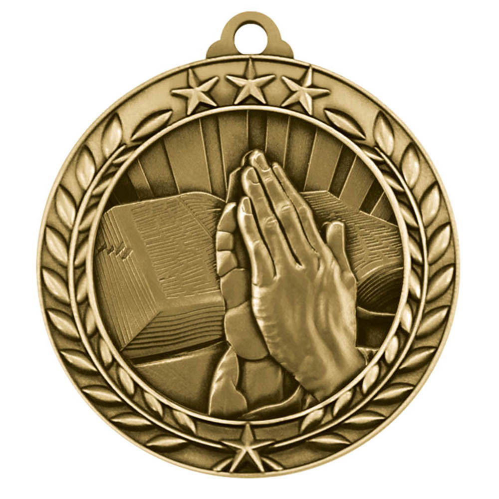 Religion Wreath Award Medallion (2-3/4") 2