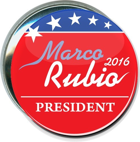 Marco Rubio President 2016, Red White and Blue, Political Button