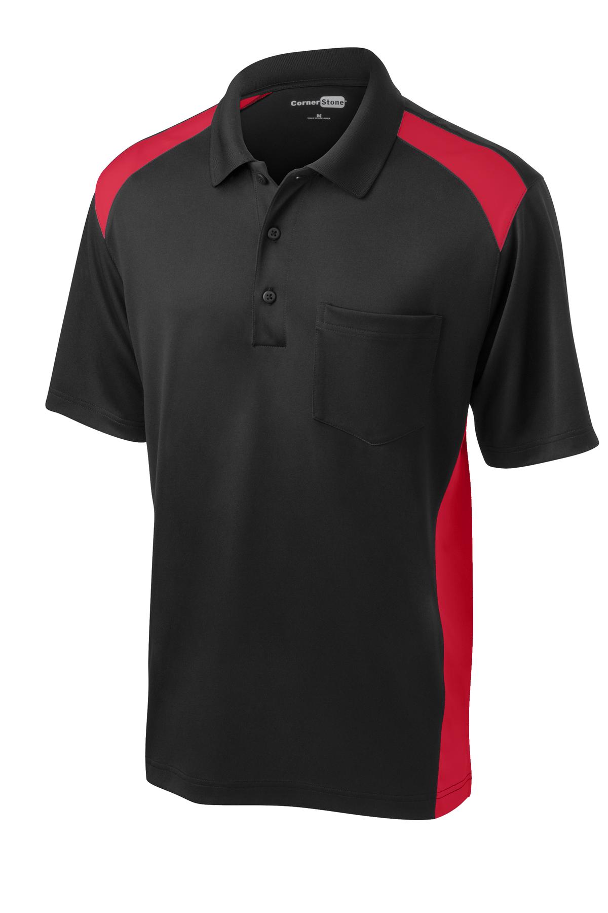 CornerStone Select Snag-Proof Two Way Colorblock Pocket Polo. CS416 38