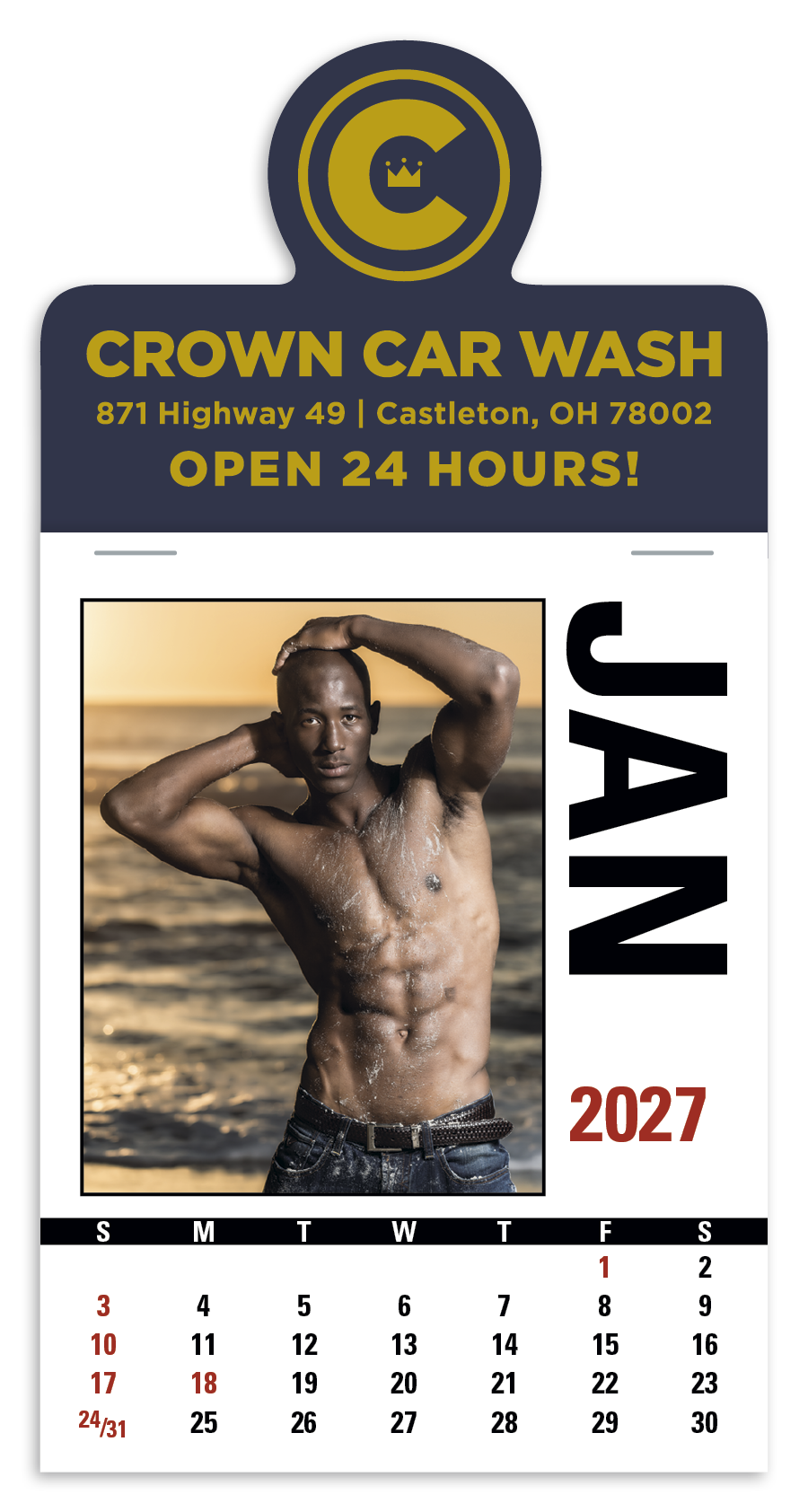 Triumph® Calendars Press-N-Stick Male Call Calendar 28