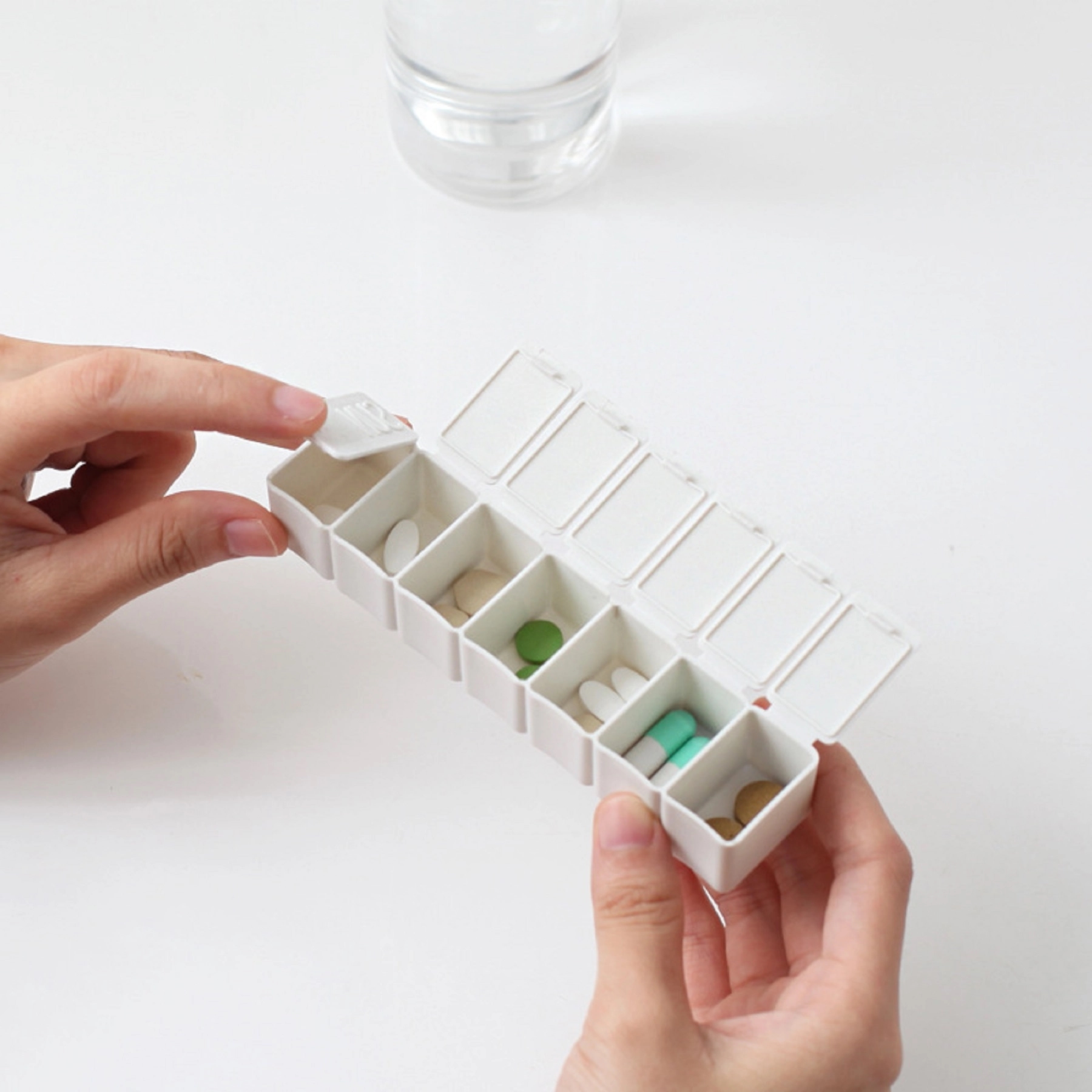 7 Compartment Travel Pill Storage Case with Braille 7