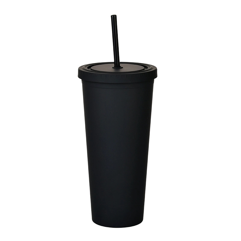 24oz Frosted Plastic Tumbler with Lid And Straw 13
