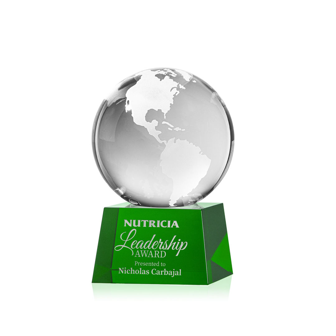Globe Award on Robson Base - Green 5