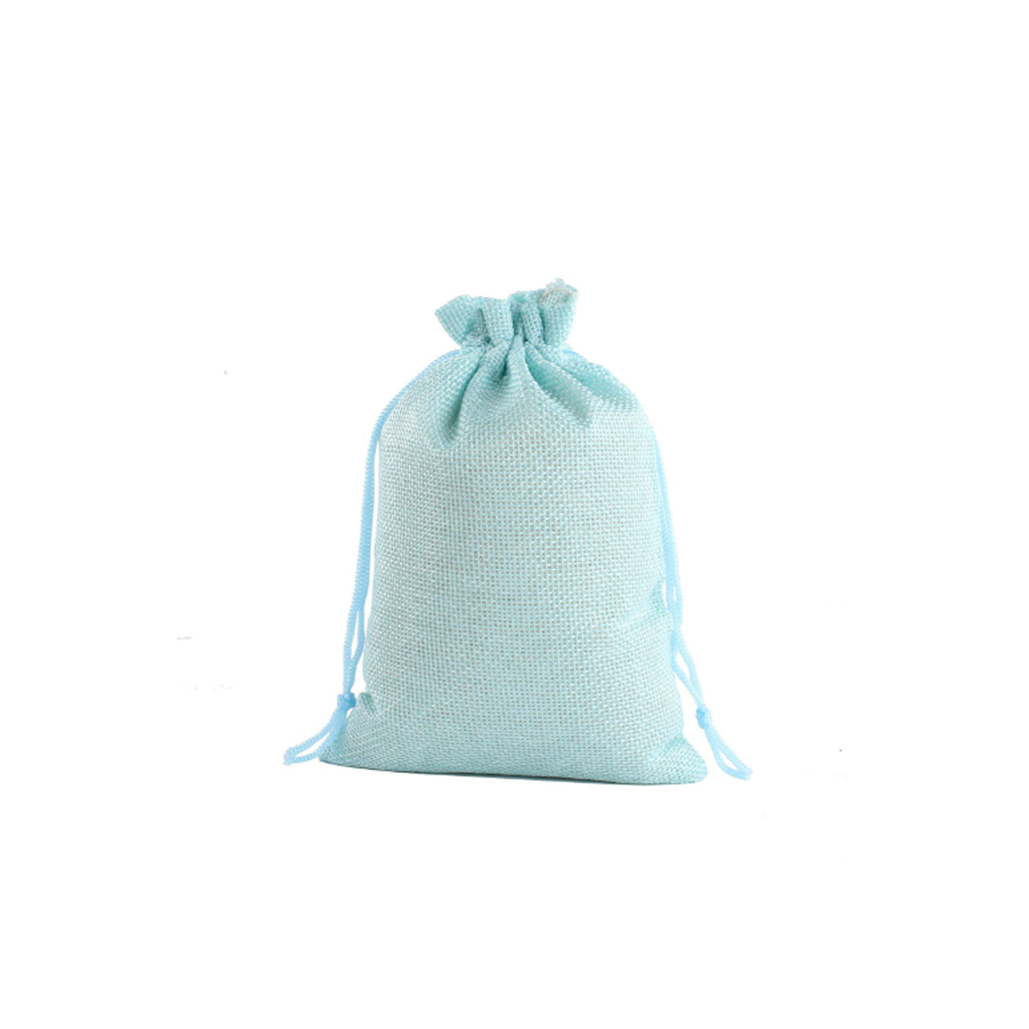 5"x7" colorful Burlap Drawstring Pouches 5