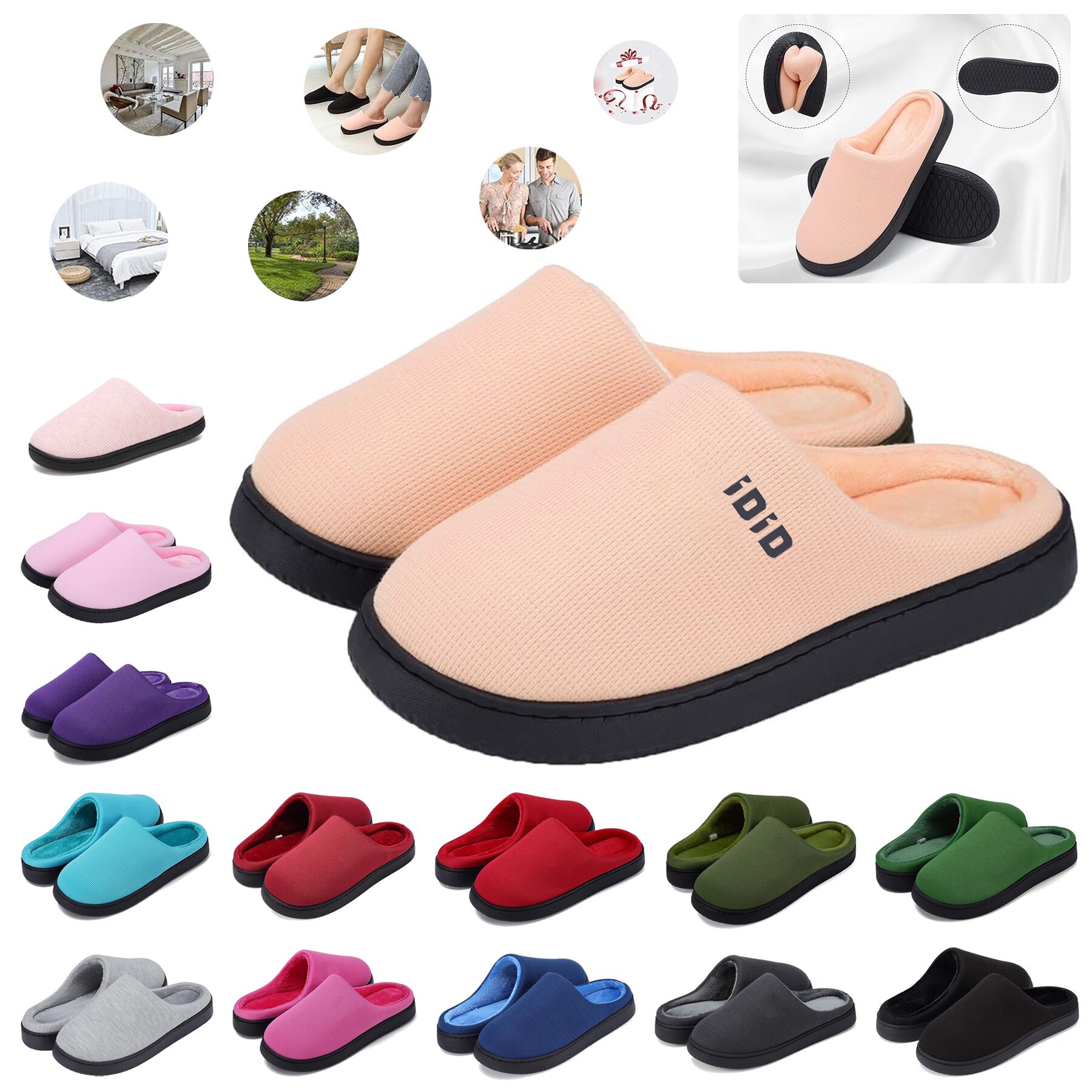 Women's and Men's Memory Foam Slippers 2