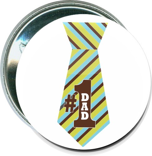 Number One Dad Tie, Fathers Day Button 2