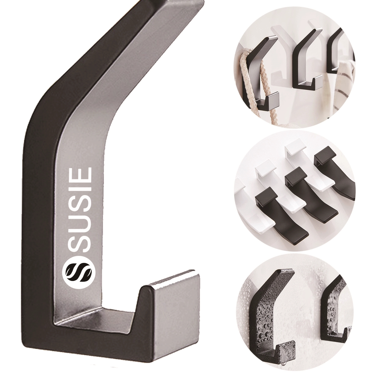 Aluminium Alloy Adhesive Bathroom Hook 2