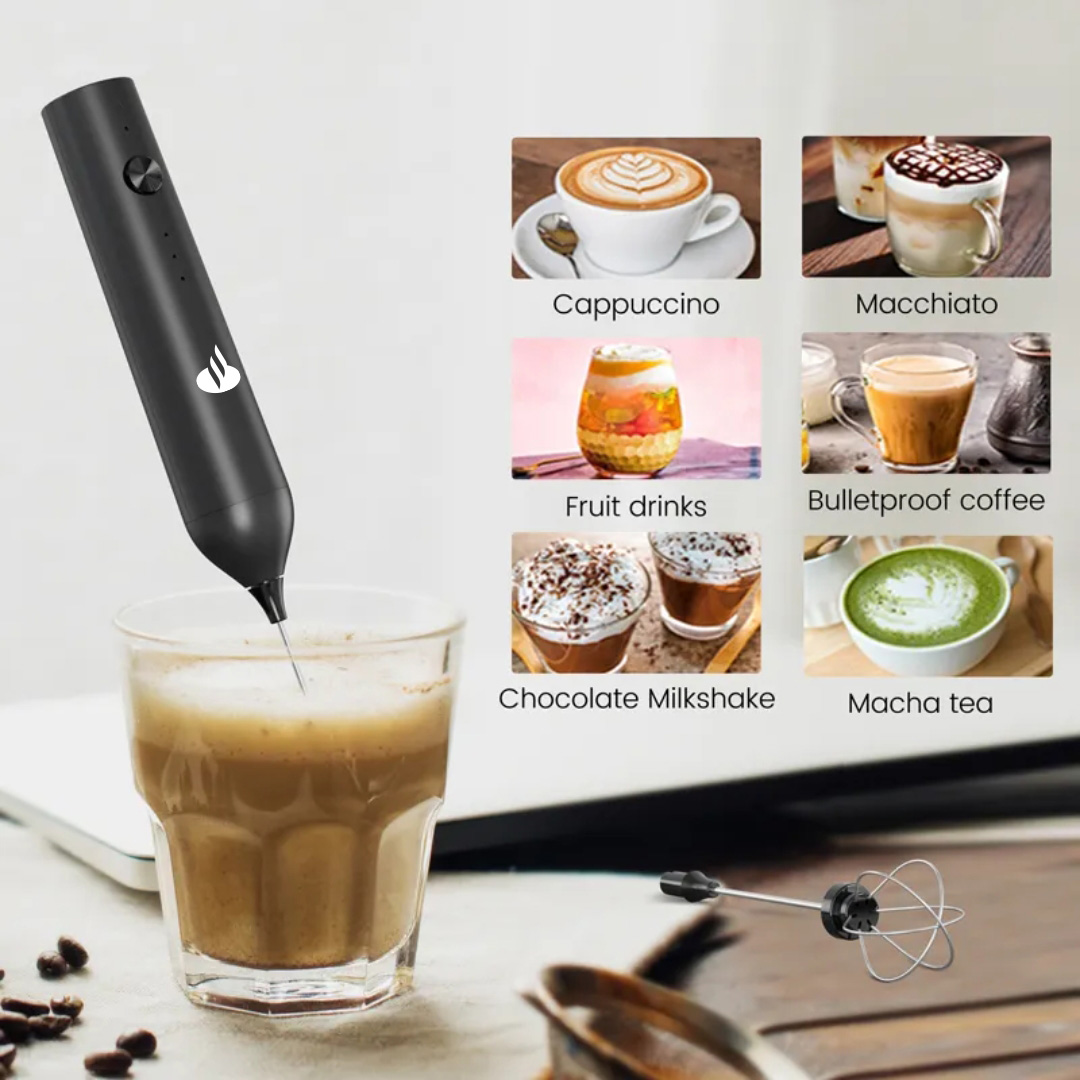 CafePro Electric Milk Frother – Rechargeable with 3 Speed Settings 1
