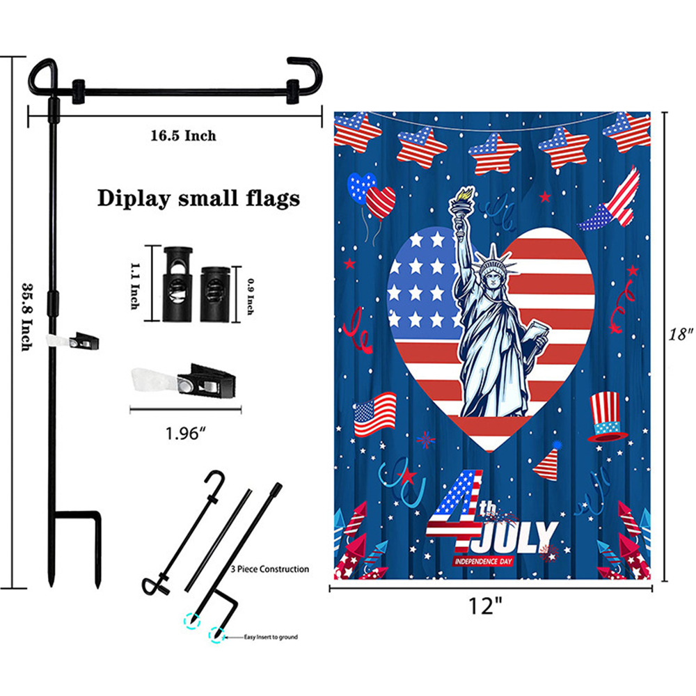 Double linen Christmas garden flag 3