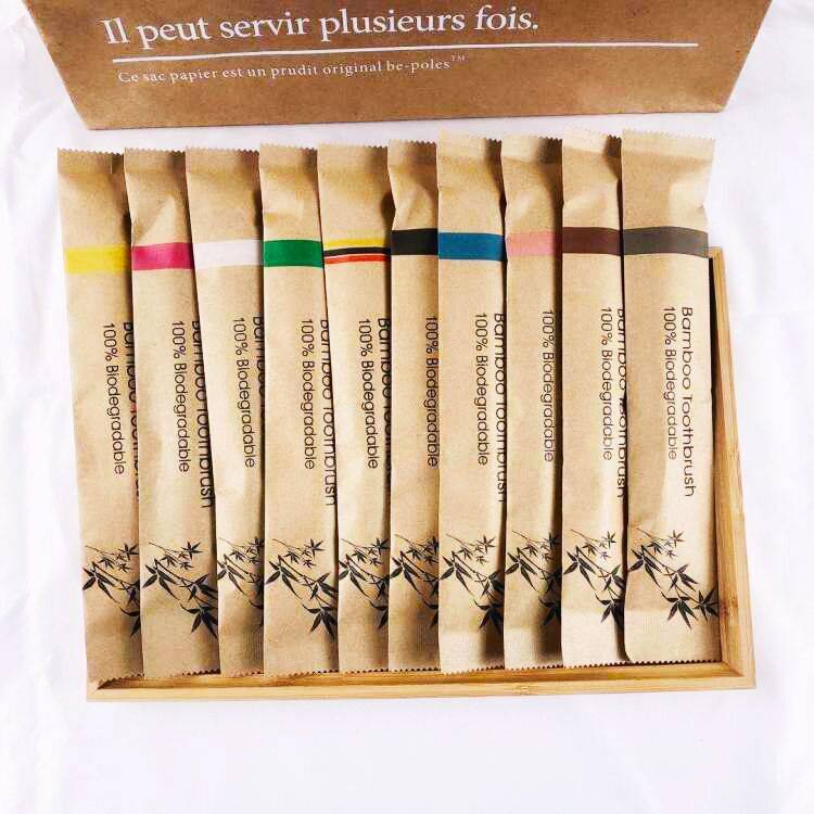 Pure natural bamboo soft bristle toothbrush 6