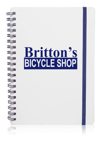 White Spiral Notebooks with Elastic Band 5