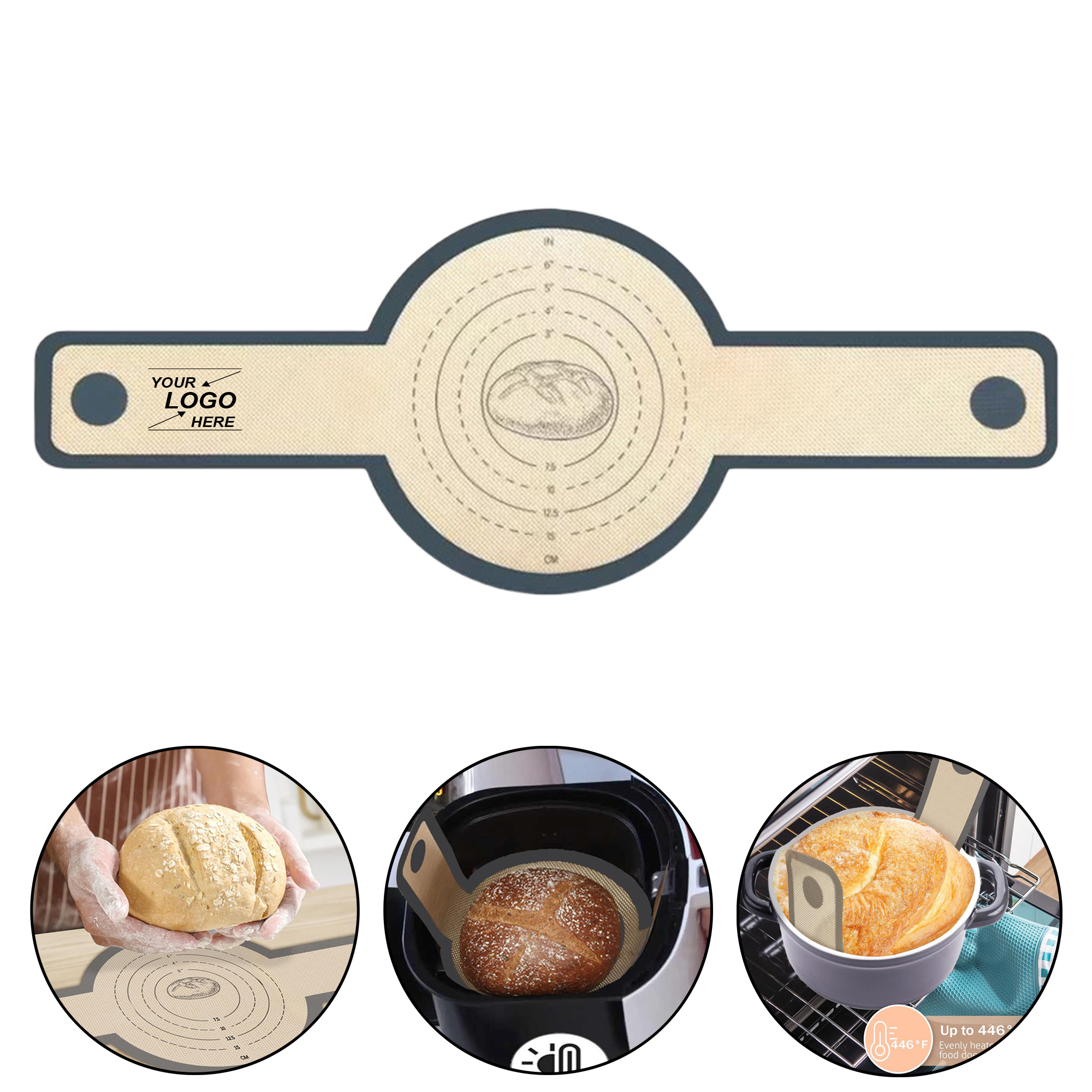 Thickened 0.7mm Silicone Fiberglass Baking Mat with Handle 3