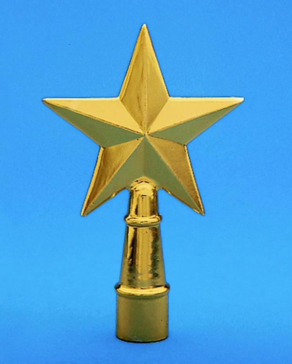 Golden Plated Texas Star Indoor Flag Pole Ornament 1
