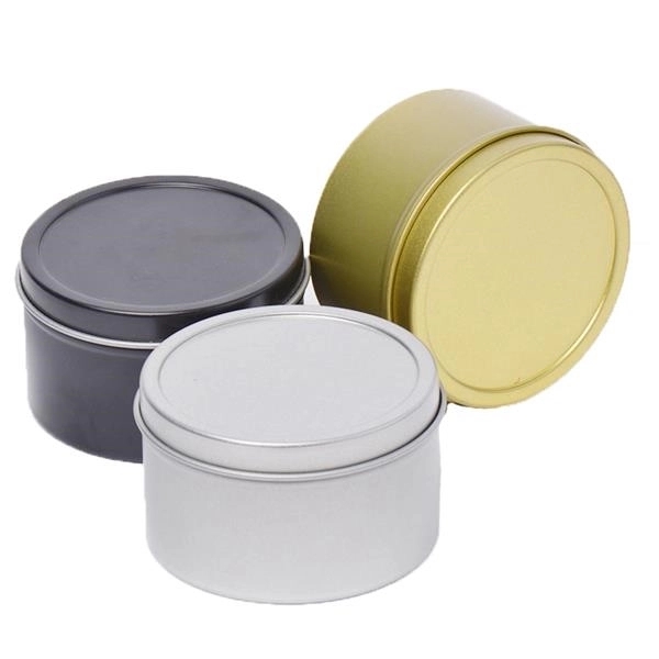 Round Empty Hinged Tin Box 2
