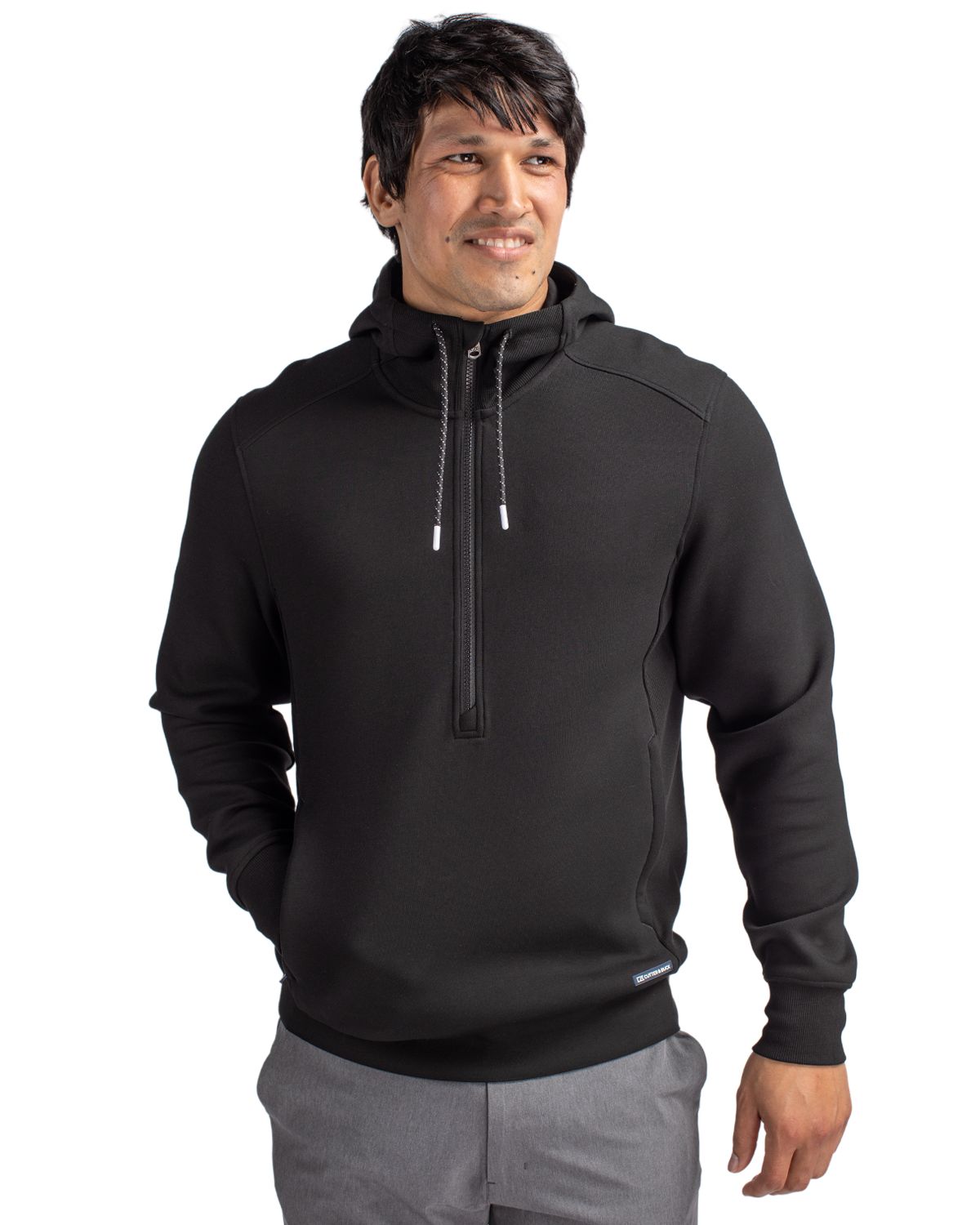 Roam Eco Half Zip Recycled Mens Hooded Pullover