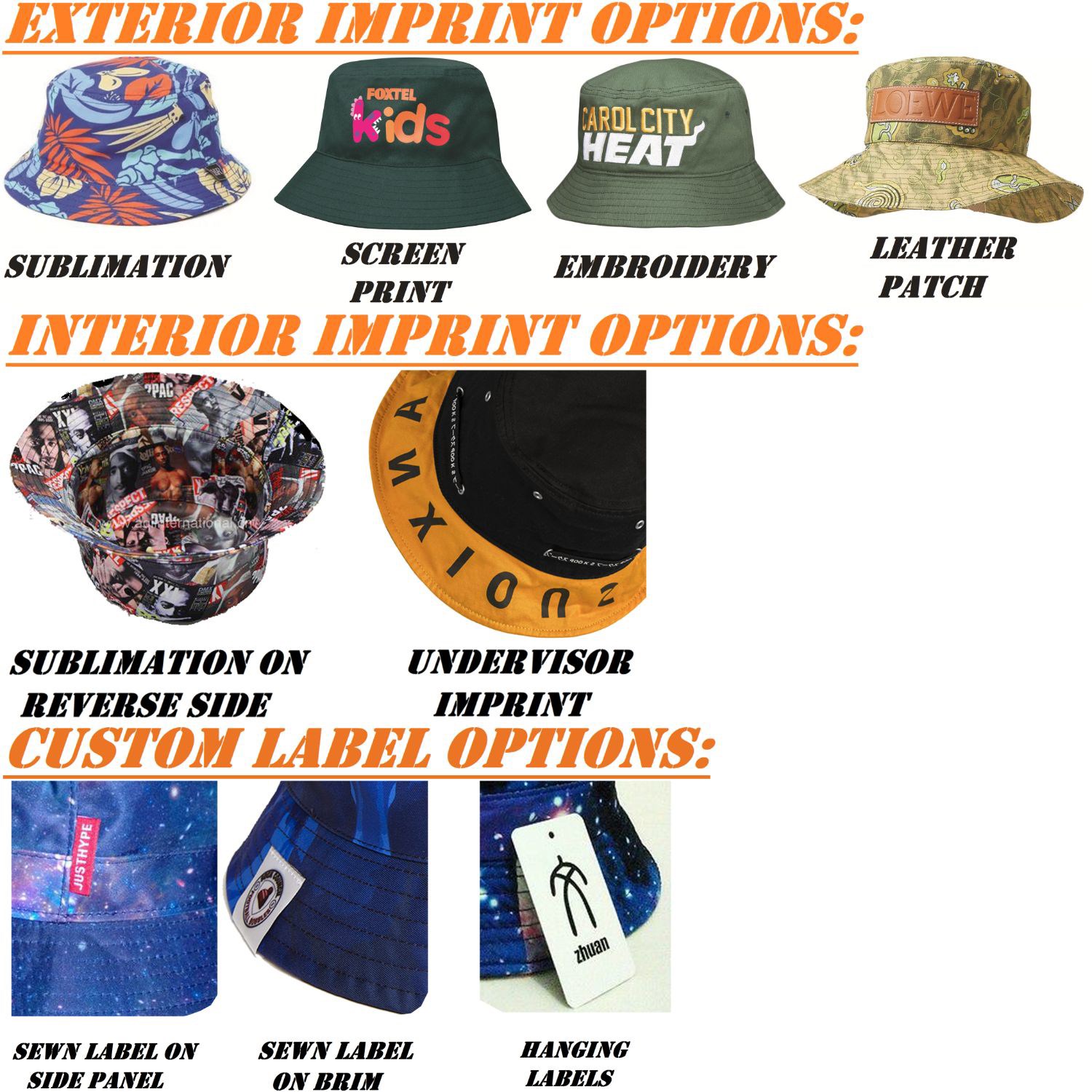 Fully Customizable Made to Order Bucket Hats 1