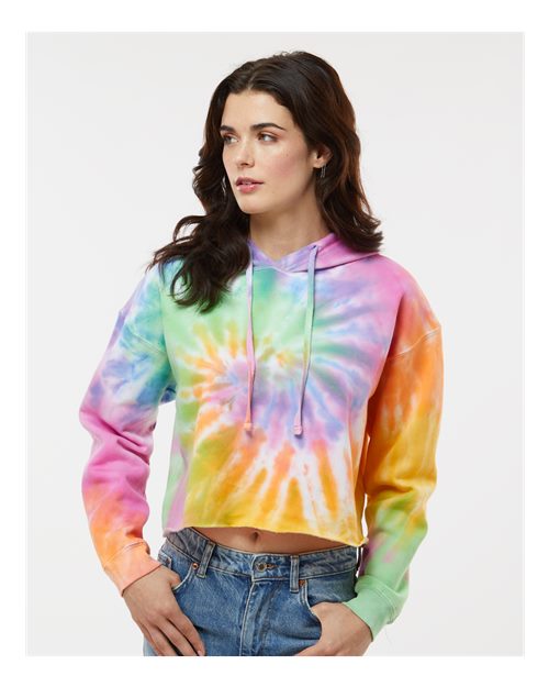 Women's Tie-Dyed Crop Hooded Sweatshirt - 8333 10