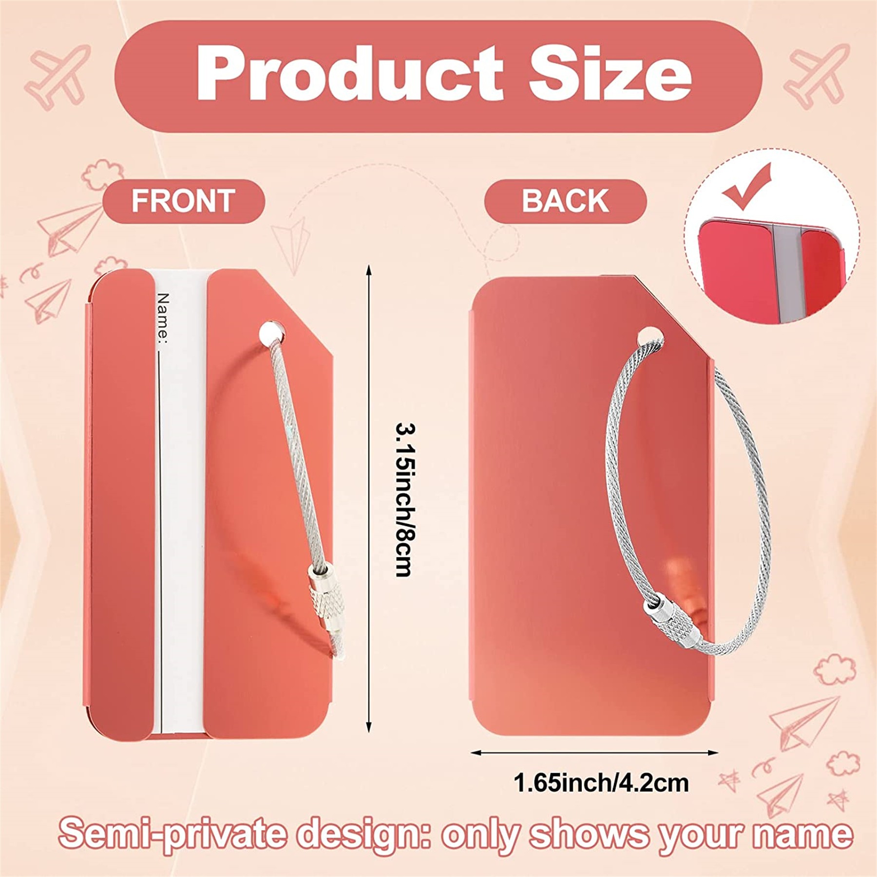 Aluminum Luggage Tag 1