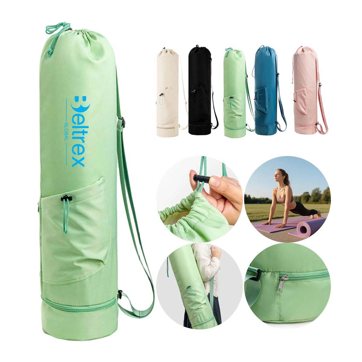Yoga Mat Backpack with Waterproof Nylon Material 6