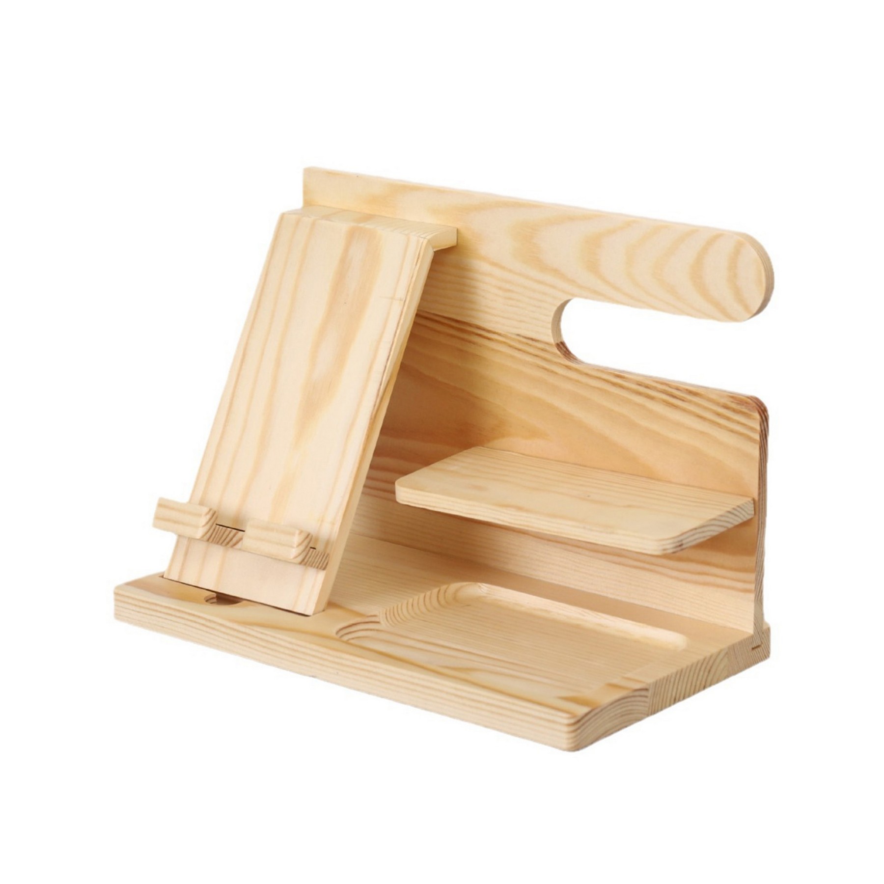 Detachable and Assembled Wooden Phone Stand and Storage Rack 3