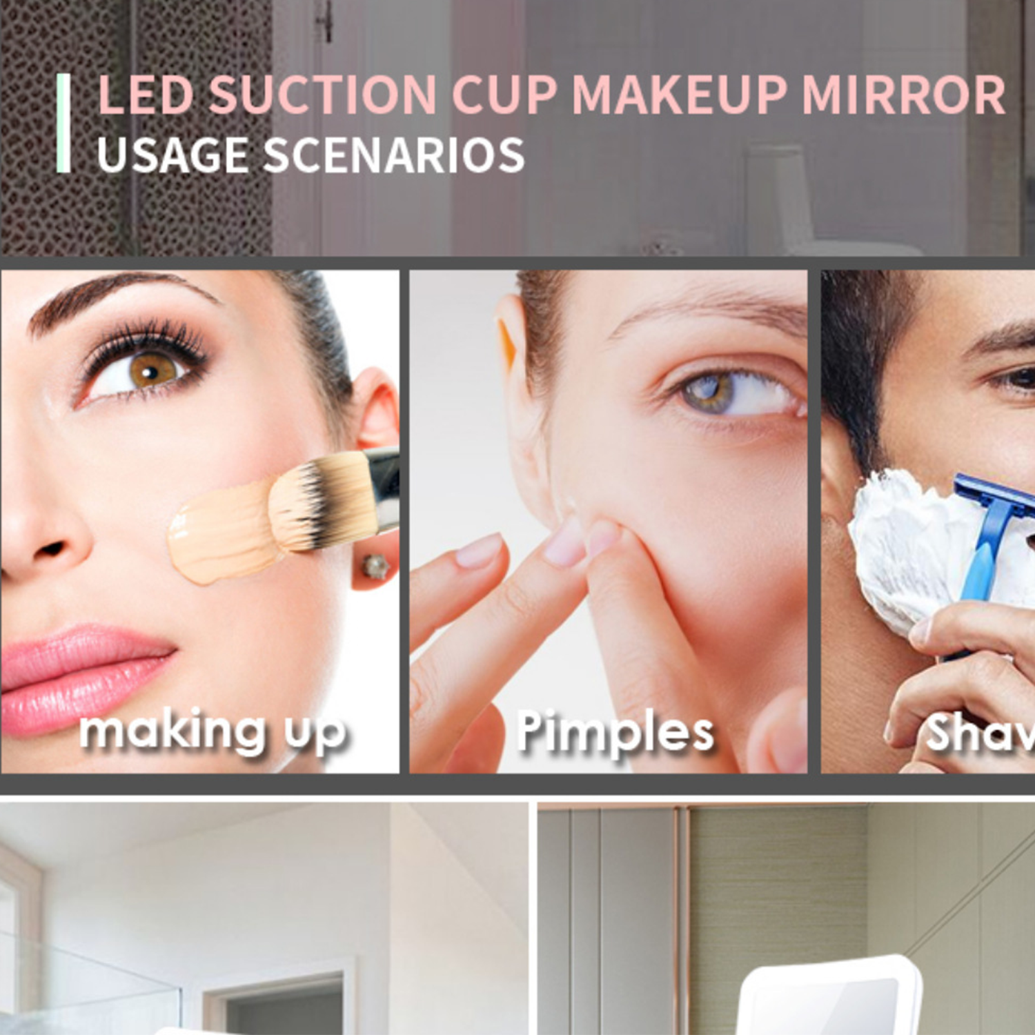 Makeup mirror with suction cup 4