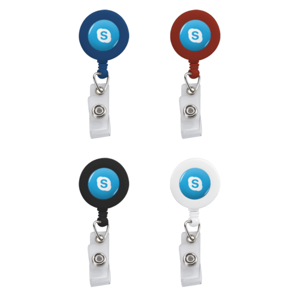 Retractable Zip Cord w/ Epoxy Dome & Vinyl Snap Attachment w/ Bulldog Clip 9