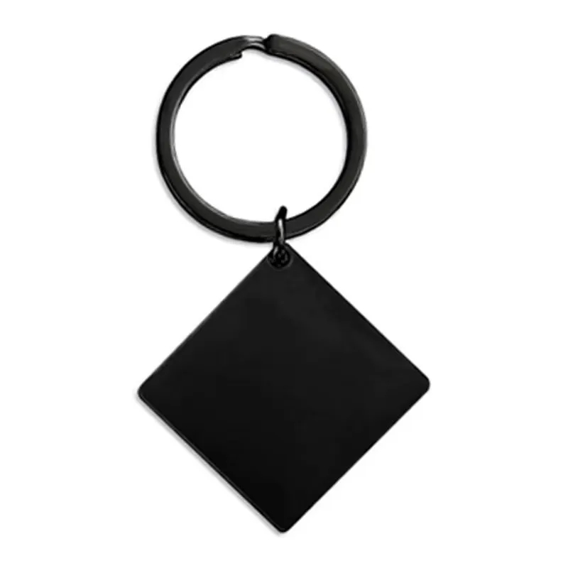 Stainless Steel Square Tag Keychain 5