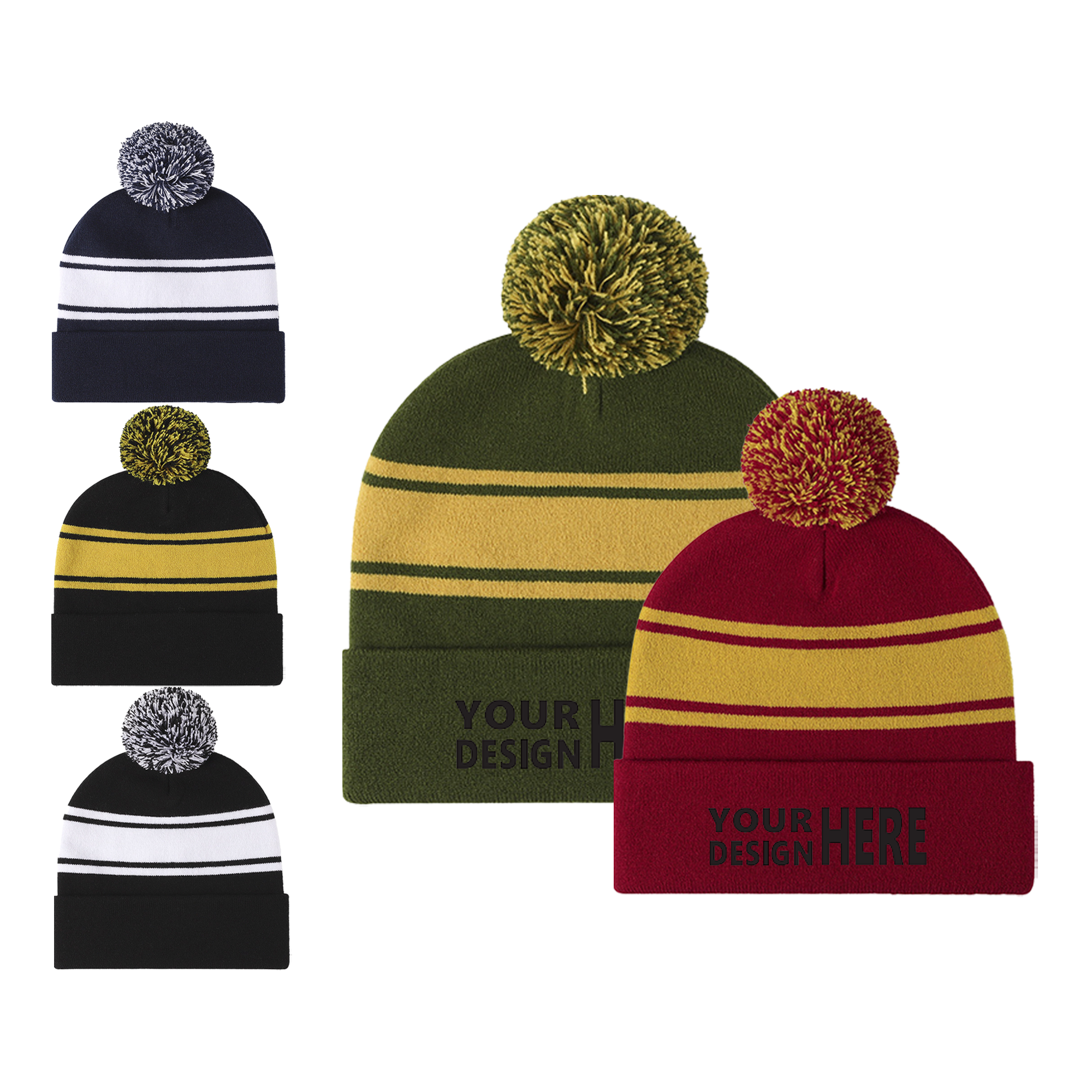 Winter Pom Knitted Hat Cap 3