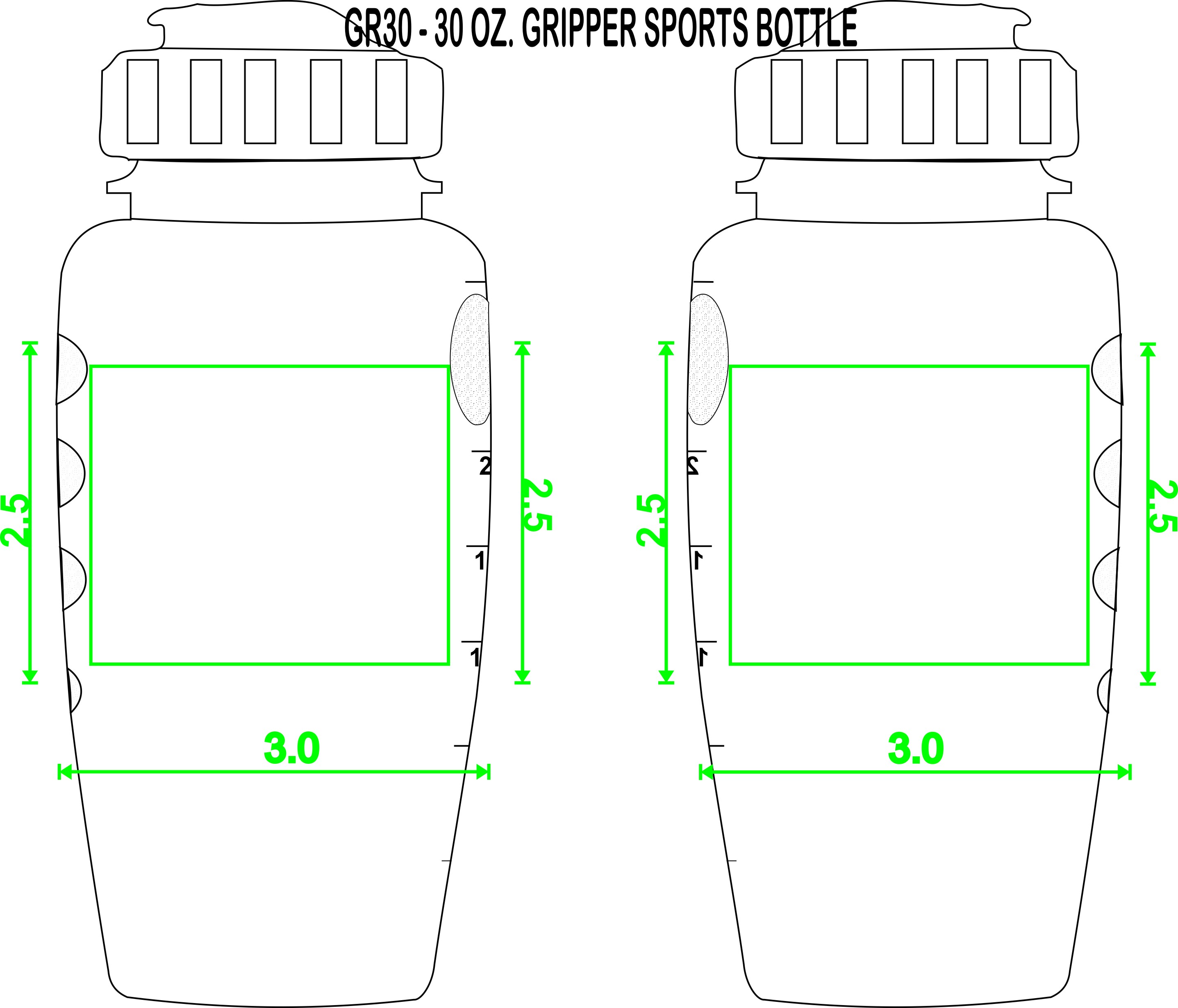 30 oz. "Gripper" Poly-Clean Sports Bottle with Super-Sipper Lid 4