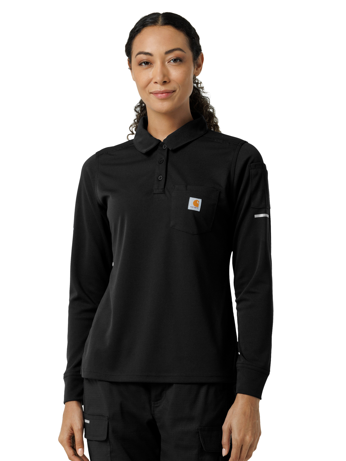 Carhartt Scrubs - Women's Three-Pocket Heavyweight Long Sleeve Polo Scrub Top