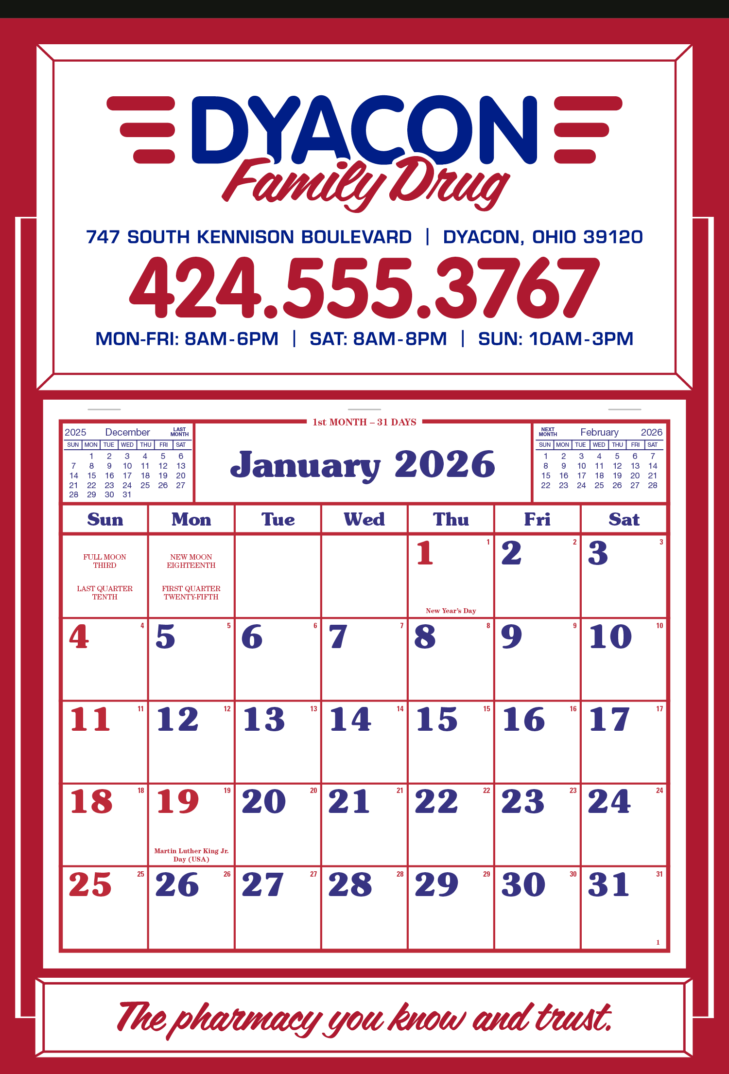 Skinner & Kennedy® Apron Calendar 114