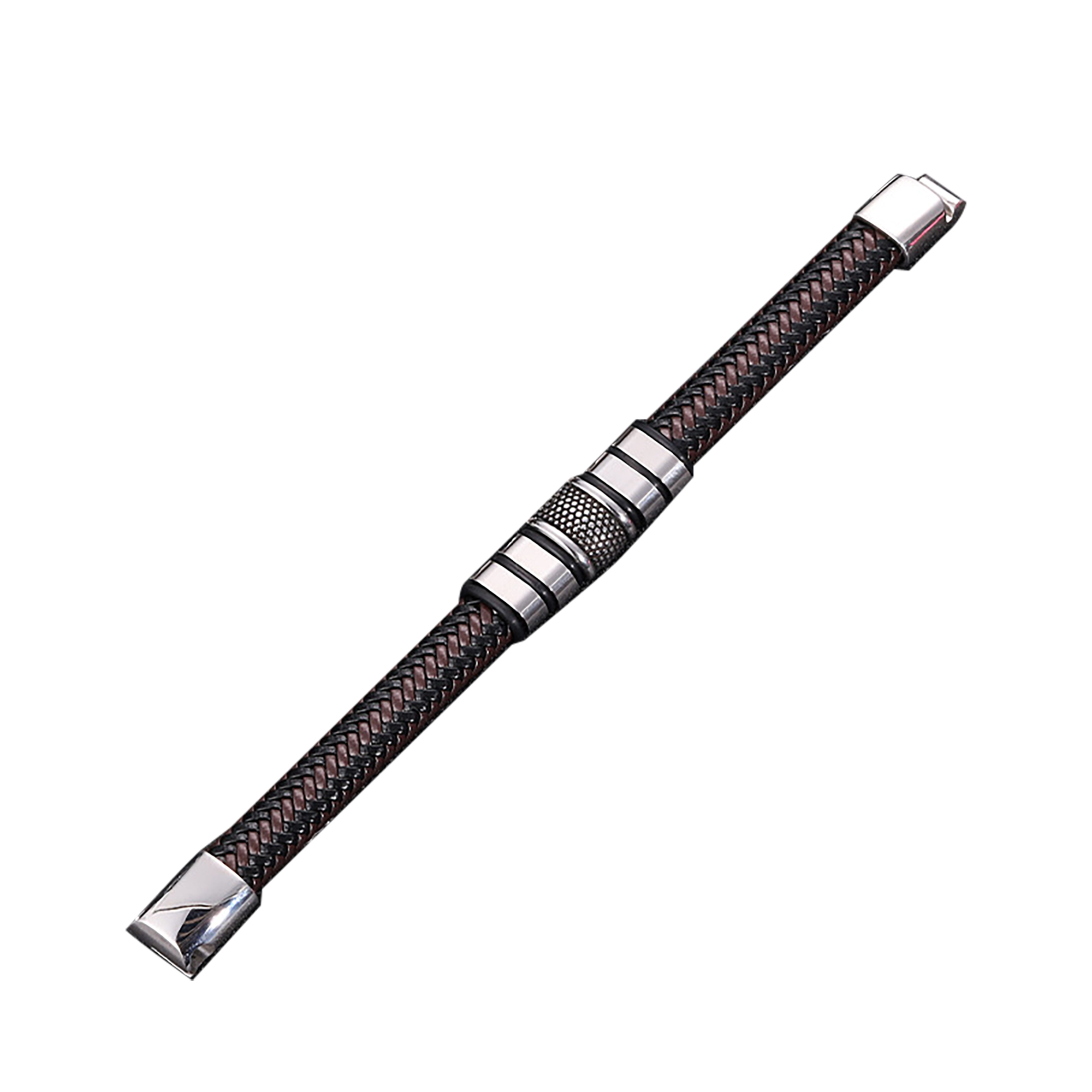 Retro Stainless Steel and Leather Bracelet 2